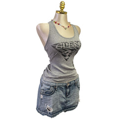 Y2K Vintage Grey Guess Tank Top [S]