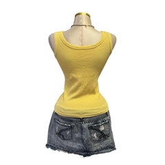 Y2K Vintage Yellow Gold Playboy Gold Sequin Top  [M]