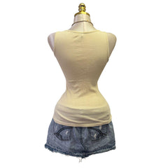 90s Vintage Yellow Tank "Naughty Girl" Top  [XS]