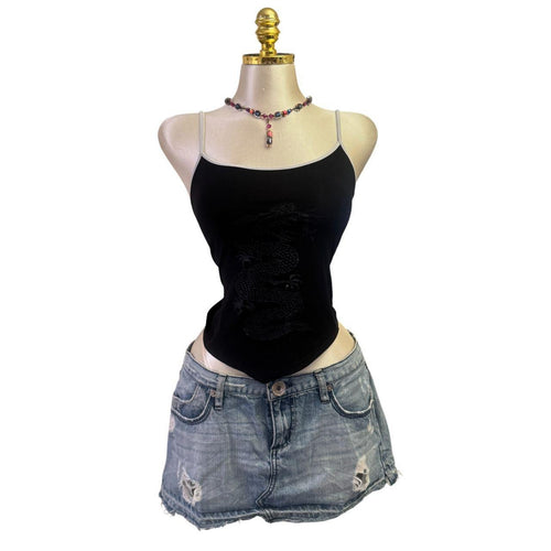 Y2K Vintage Black Dragon Tank Top [S]