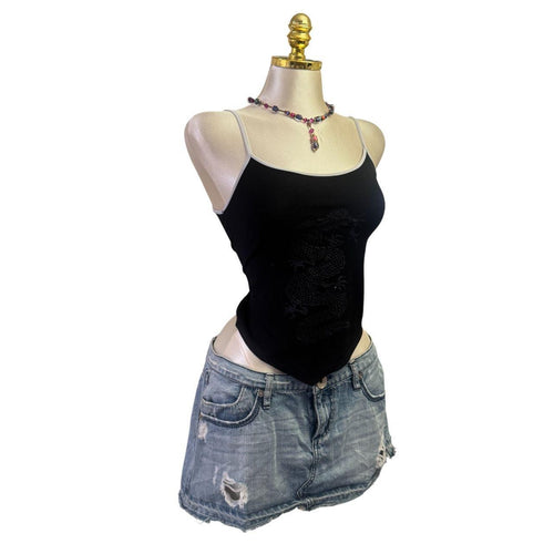 Y2K Vintage Black Dragon Tank Top [S]
