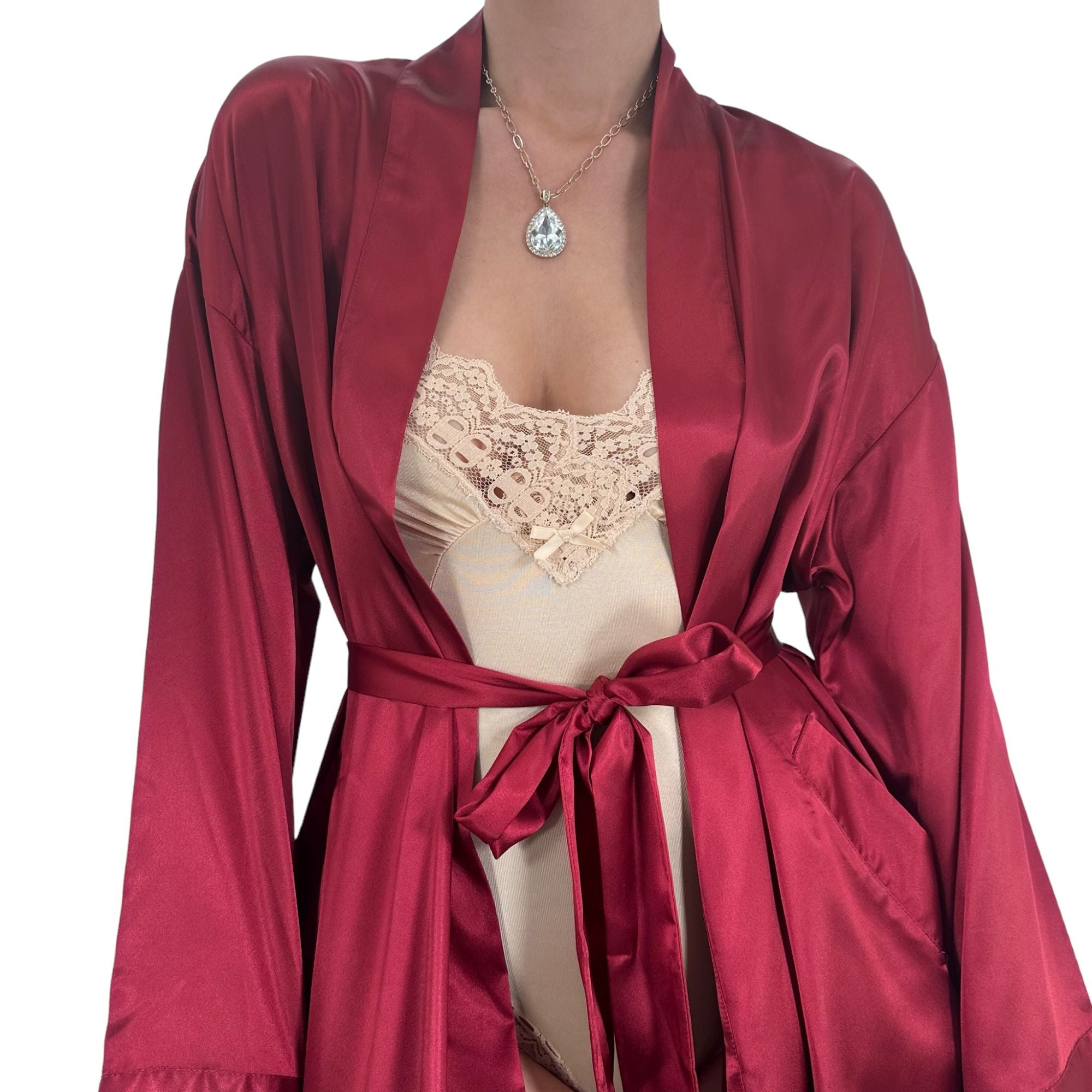 Y2k Vintage Victoria's Secret Satin Red Robe [S-L]