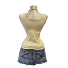 Y2K Vintage Yellow Blue Sequin Butterfly Top [M]