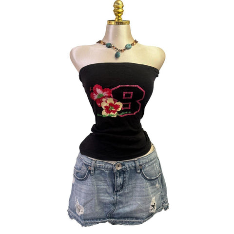 Y2k Vintage White Zipper Collared Halter Top [S]