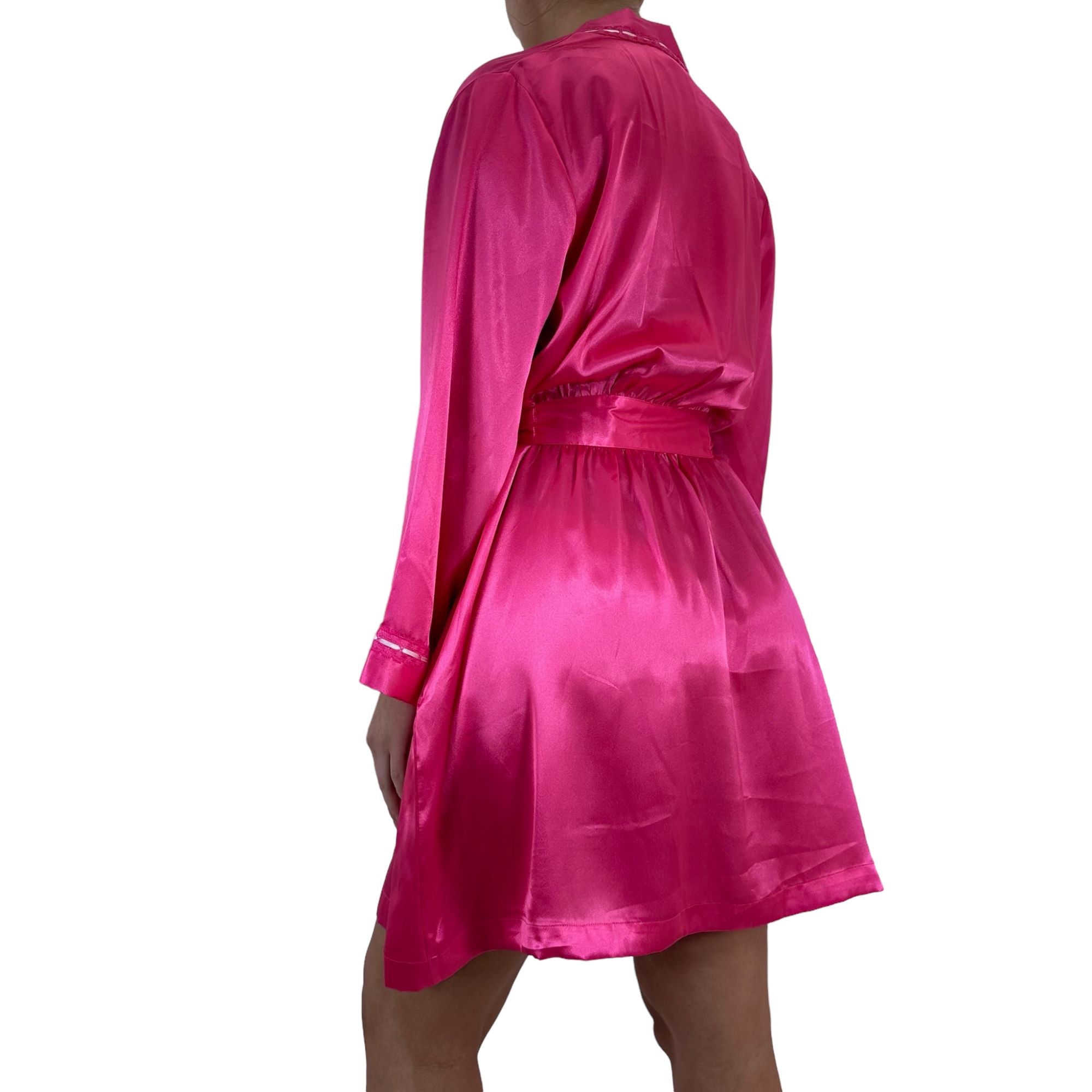 Y2k Vintage Hot Pink Satin Robe [M]