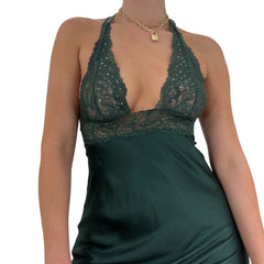 Y2k Vintage Victoria's Secret Green Satin Slip Dress [S]