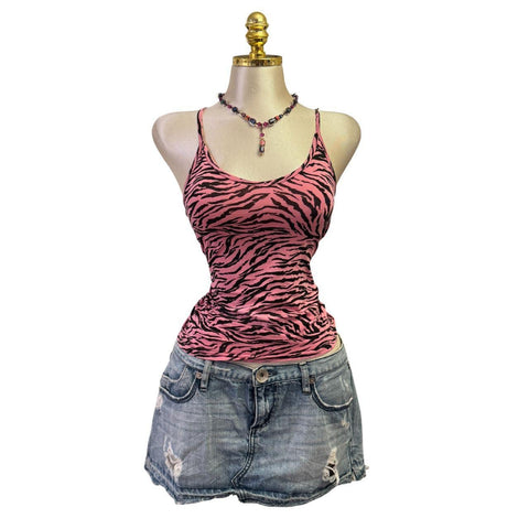 90s Vintage Yellow Tank "Naughty Girl" Top  [XS]