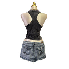 Y2K Vintage Diesel Grey Pink Graphic Tank Top
