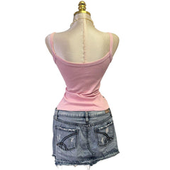 Y2K Vintage Pink "Royalty" Graphic Tank Top [S]