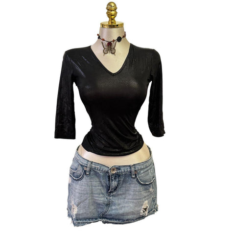 90s Vintage Yellow Tank "Naughty Girl" Top  [XS]