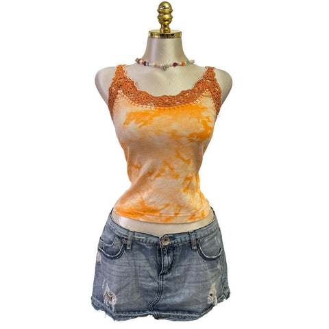 Y2K Vintage All Saints Black Brown Beaded Sequin Top [M]