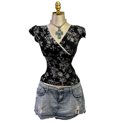 90s Vintage Yellow Tank "Naughty Girl" Top  [XS]