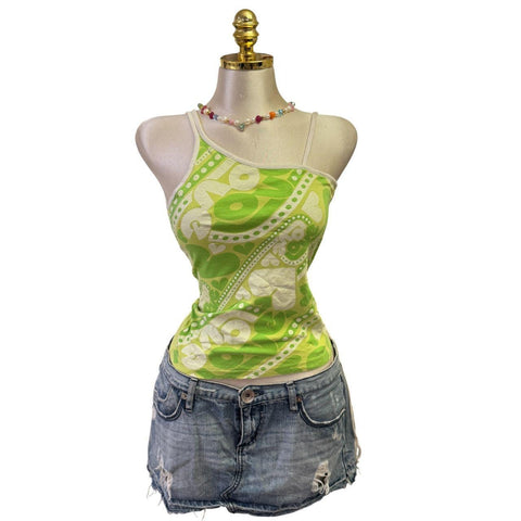 90s Vintage Yellow Tank "Naughty Girl" Top  [XS]