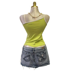 90s Vintage Green Love Graphic Print Top  [S]