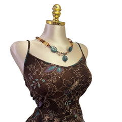Y2K Vintage Brown Paisley Tank Top [S, M]