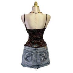Y2K Vintage Brown Paisley Tank Top [S, M]