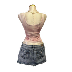 Y2K Vintage Pink Sheer Mesh Top [S]