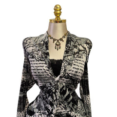 90s Vintage Black Gray Artsy Top [XL]