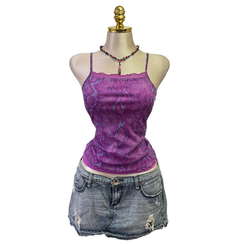 90s Vintage Yellow Tank "Naughty Girl" Top  [XS]