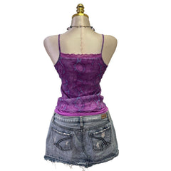 90s Vintage Purple Blue Snakeprint Top  [S]