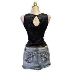 Y2K Vintage Black Glitter Tank Top [S]