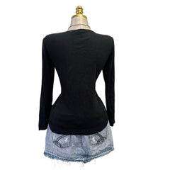 Y2K Vintage Black Gray Fridays Project Rhinestone Top  [M]