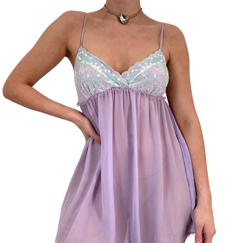 Y2k Vintage Lavender Sheer Slip Dress [S]
