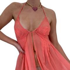 Y2k Vintage Victoria's Secret Salmon Pink Slip Dress [M]