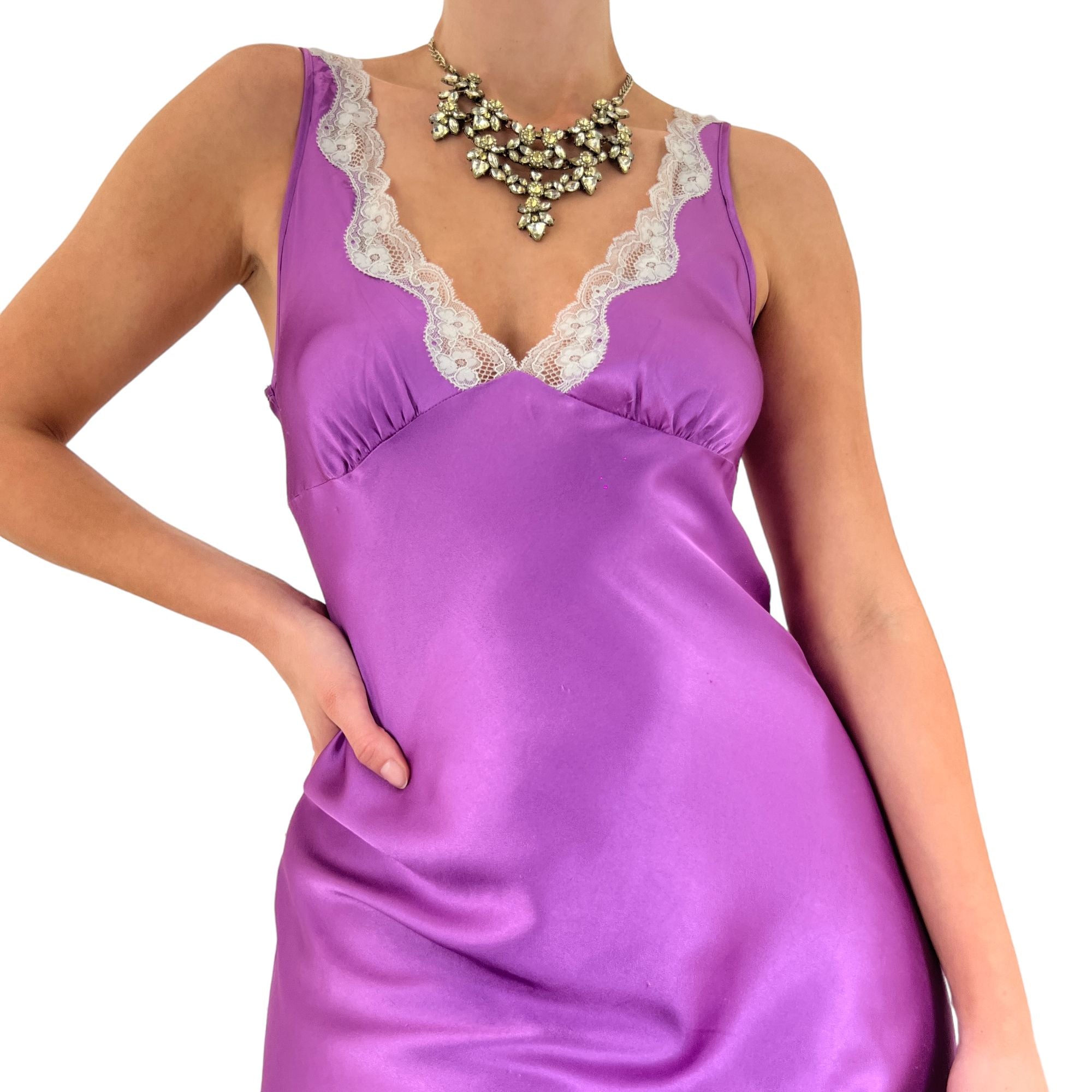 90s Vintage Victoria's Secret Satin Purple Slip Dress [S]