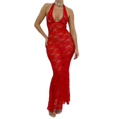 *Yasmin* Dress- Red [Plus Size] [L-XXL]