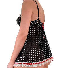 Y2k Vintage Black White Polka Dots Slip Dress [S-M]